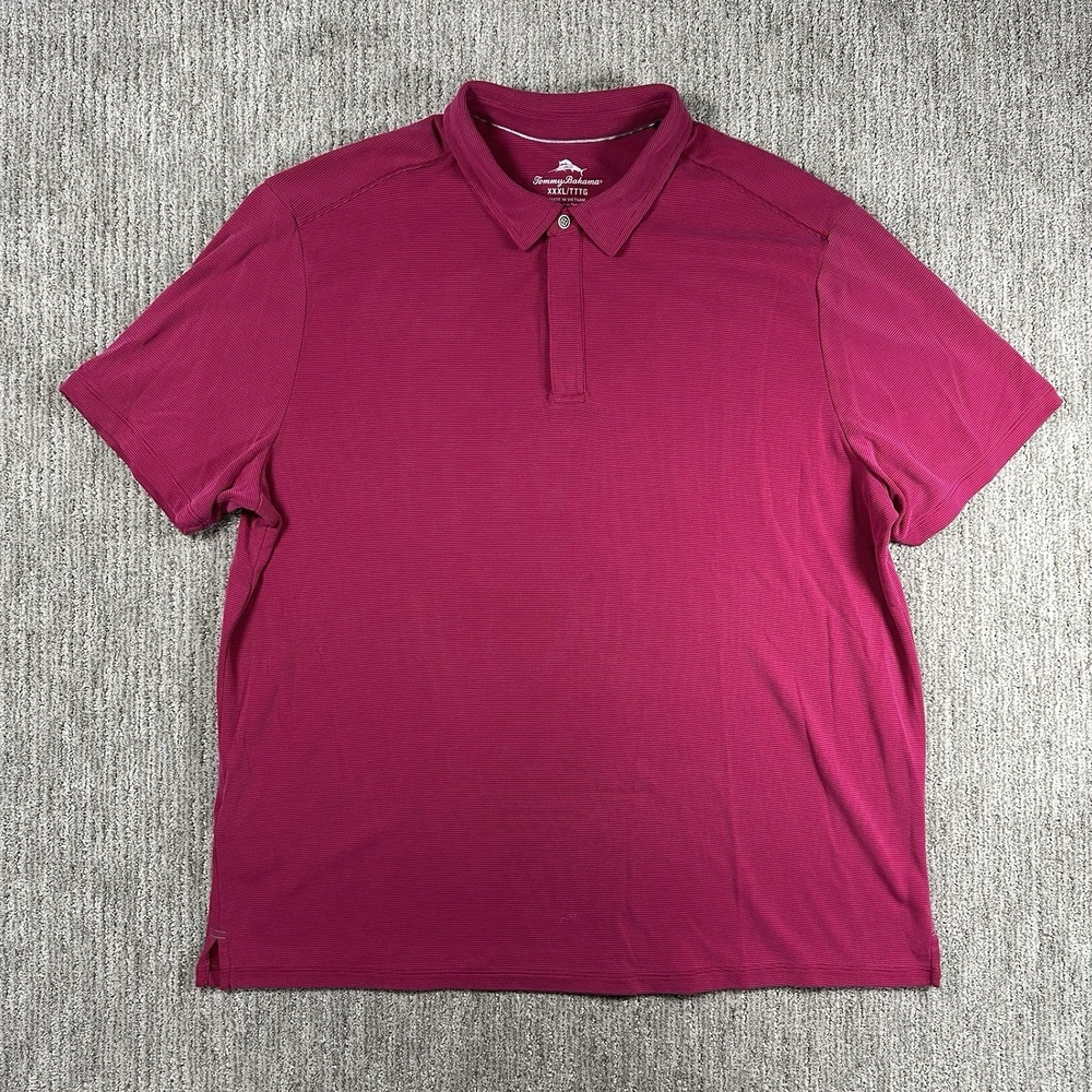 Tommy Bahama Polo Shirt Mens 3XL Beet Red‎ Modal Blend Short Sleeve Casual Golf